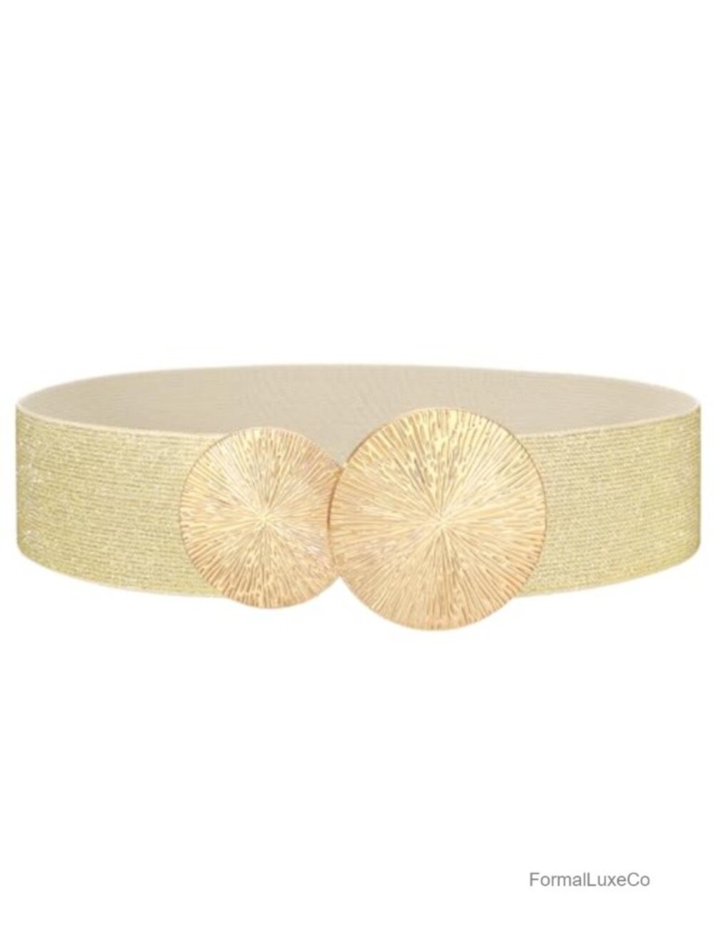 Wide Stretchy Elastic Belt for Women Dresses Waist Cinch with Gold Buckle